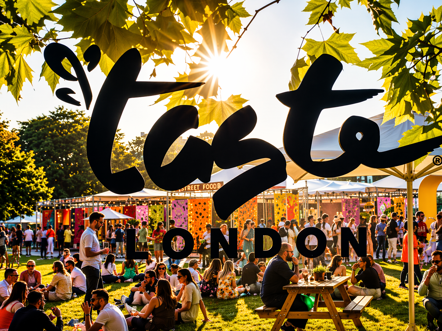 Taste of London 2026 – The Regent’s Park – Privatflug ab der Schweiz – offizielles Eventmotiv des Gourmet-Festivals in London (17.–21. Juni 2026)